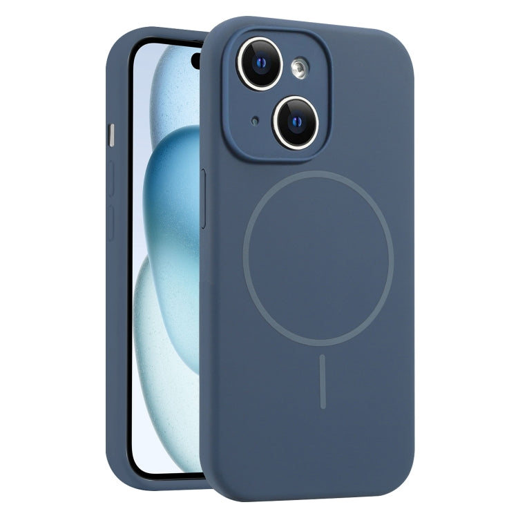 For iPhone 15 Fine Hole Liquid Silicone MagSafe Phone Case