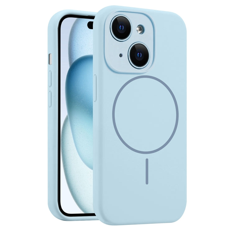 For iPhone 15 Fine Hole Liquid Silicone MagSafe Phone Case
