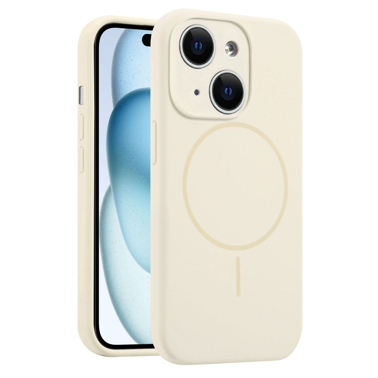 For iPhone 15 Plus Fine Hole Liquid Silicone MagSafe Phone Case