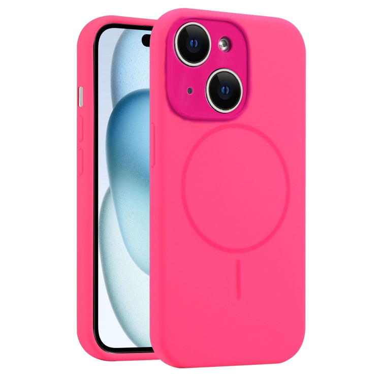 For iPhone 15 Plus Fine Hole Liquid Silicone MagSafe Phone Case