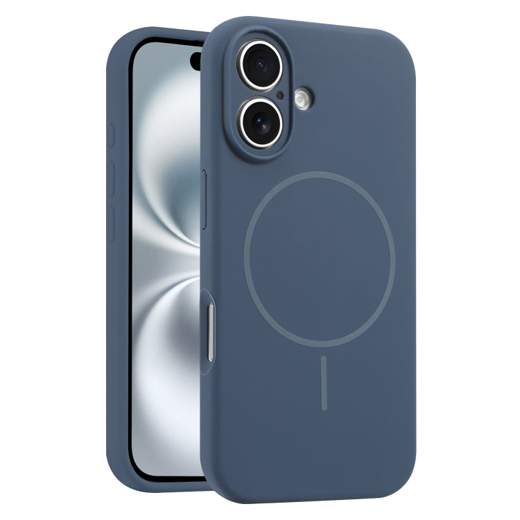 For iPhone 16 Fine Hole Liquid Silicone MagSafe Phone Case