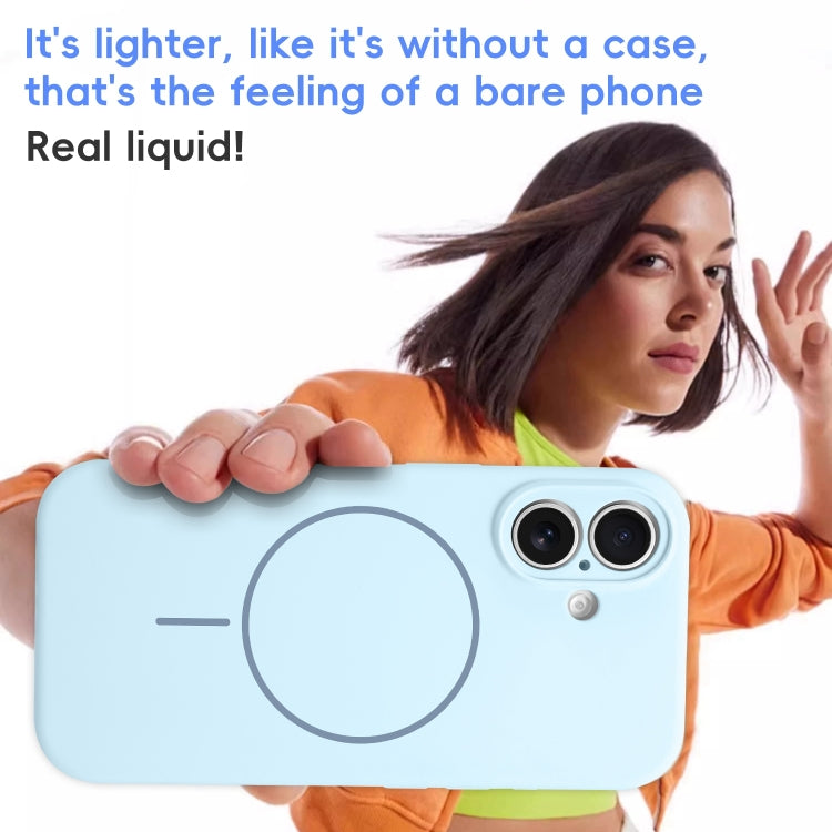 For iPhone 14 Plus Fine Hole Liquid Silicone MagSafe Phone Case
