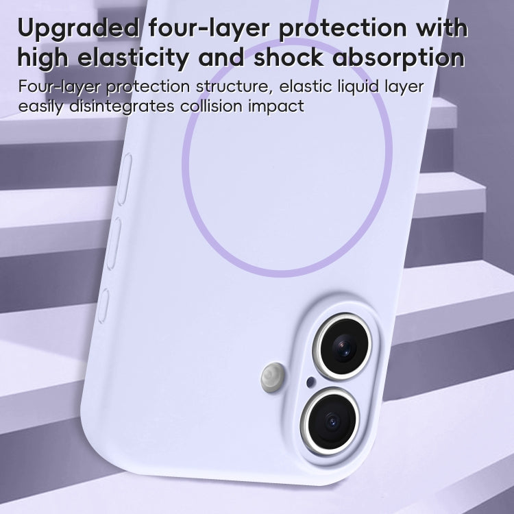 For iPhone 14 Plus Fine Hole Liquid Silicone MagSafe Phone Case