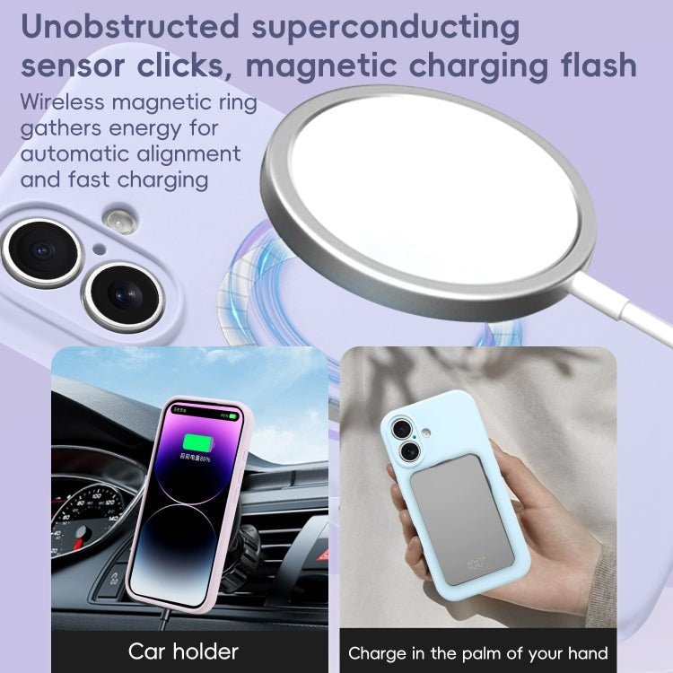 For iPhone 14 Plus Fine Hole Liquid Silicone MagSafe Phone Case