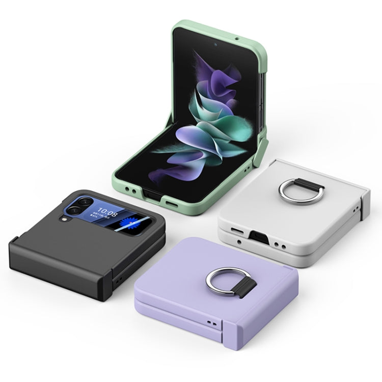 For Samsung Galaxy Z Flip4 5G Ultra-thin Skin Feel Ring Phone Case with Hinge