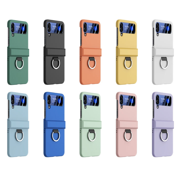 For Samsung Galaxy Z Flip4 5G Ultra-thin Skin Feel Ring Phone Case with Hinge