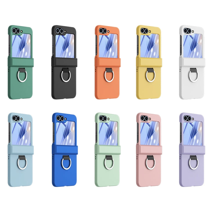 For Samsung Galaxy Z Flip5 5G Ultra-thin Skin Feel Ring Phone Case with Hinge