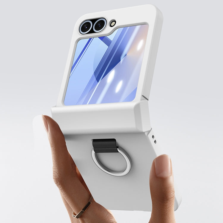 For Samsung Galaxy Z Flip5 5G Ultra-thin Skin Feel Ring Phone Case with Hinge