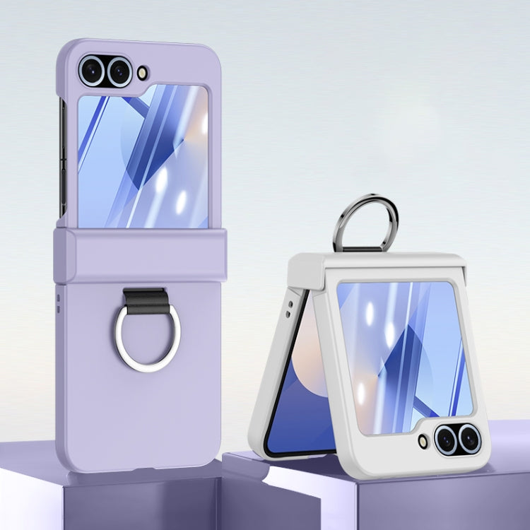 For Samsung Galaxy Z Flip5 5G Ultra-thin Skin Feel Ring Phone Case with Hinge