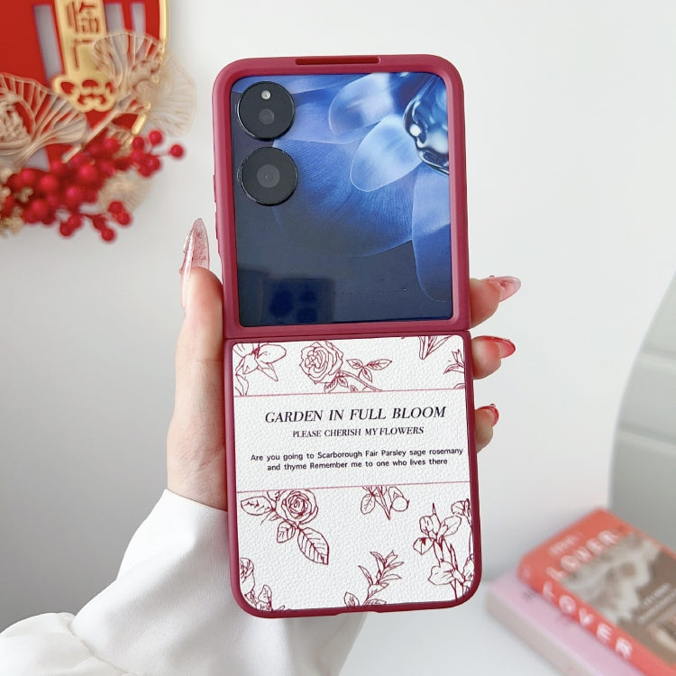 For Xiaomi Mix Flip Sketch Flower Pattern Phone Case - Rose