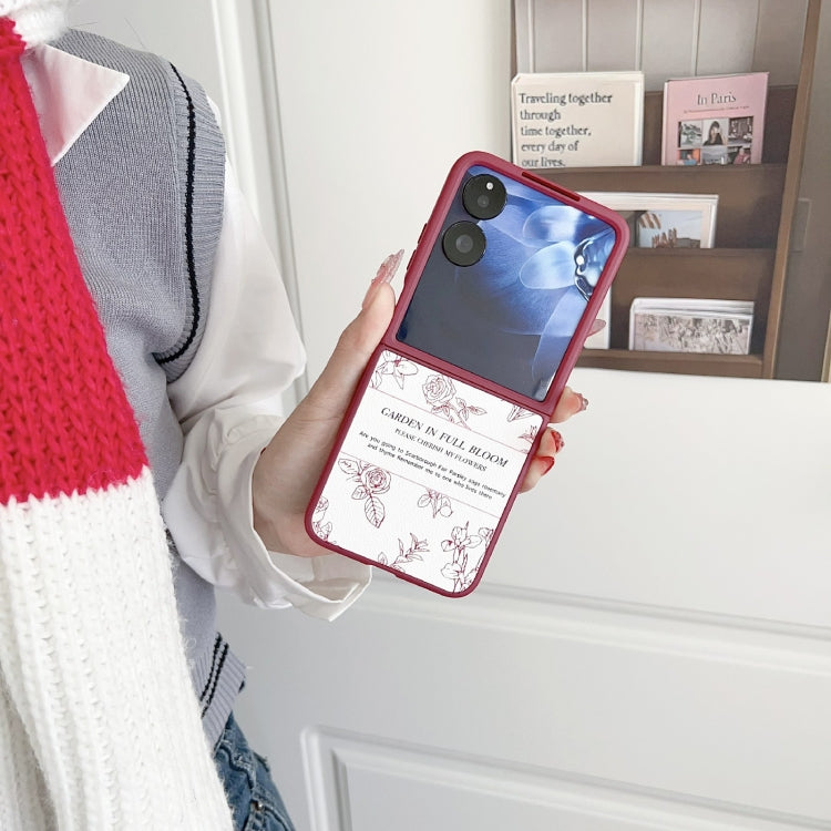 For Xiaomi Mix Flip Sketch Flower Pattern Phone Case - Rose
