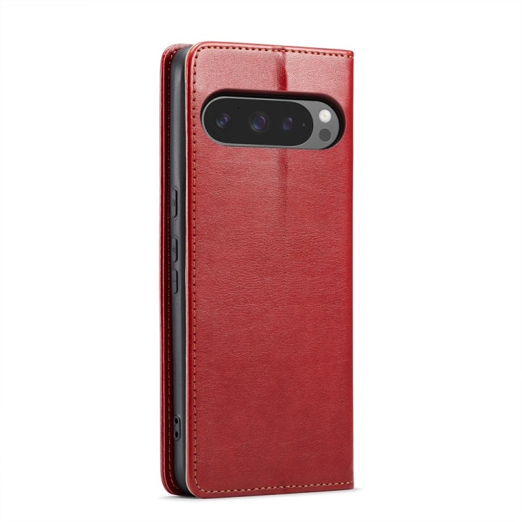 For Google Pixel 9 / 9 Pro Fierre Shann PU Genuine Leather Texture Phone Case