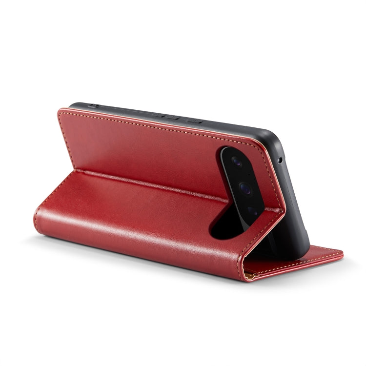 For Google Pixel 9 / 9 Pro Fierre Shann PU Genuine Leather Texture Phone Case