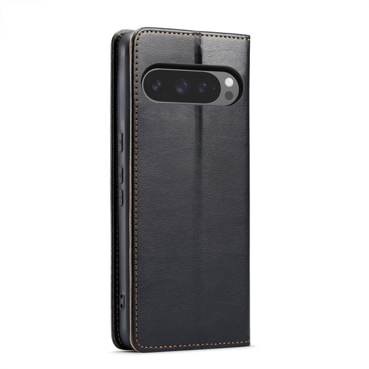 For Google Pixel 9 / 9 Pro Fierre Shann PU Genuine Leather Texture Phone Case
