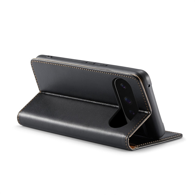 For Google Pixel 9 / 9 Pro Fierre Shann PU Genuine Leather Texture Phone Case