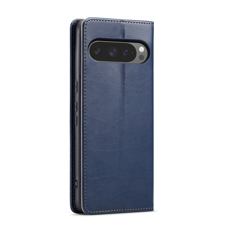 For Google Pixel 9 Pro XL Fierre Shann PU Genuine Leather Texture Phone Case