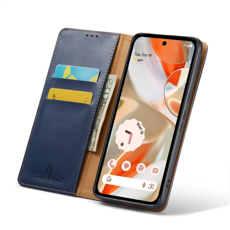 For Google Pixel 9 Pro XL Fierre Shann PU Genuine Leather Texture Phone Case