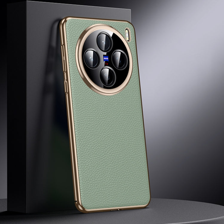 For vivo X200 Genuine Leather PC Phone Case