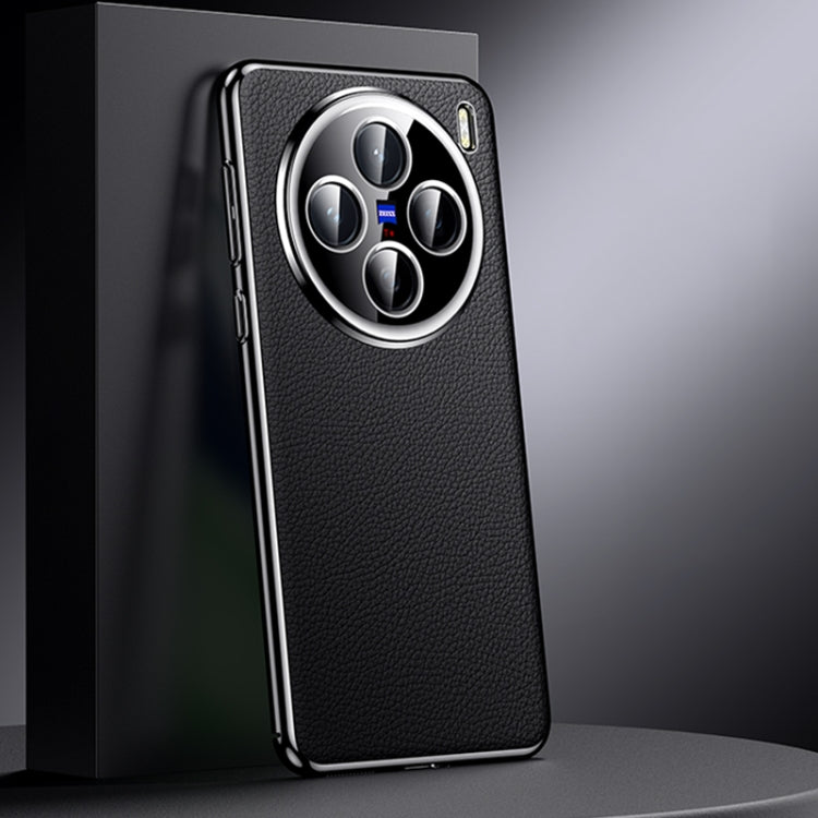 For vivo X200 Genuine Leather PC Phone Case