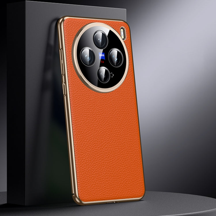 For vivo X200 Pro mini Genuine Leather PC Phone Case