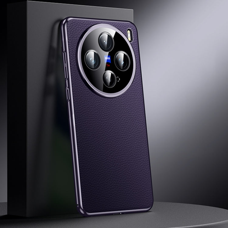 For vivo X200 Pro mini Genuine Leather PC Phone Case