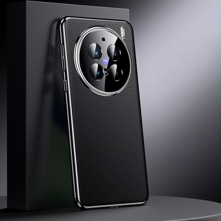 For vivo X200 Pro Genuine Leather PC Phone Case