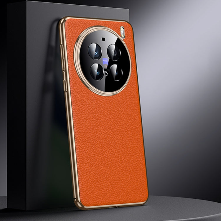 For vivo X200 Pro Genuine Leather PC Phone Case