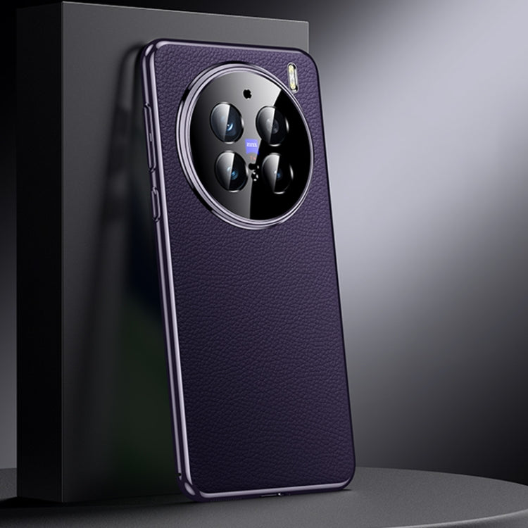 For vivo X200 Pro Genuine Leather PC Phone Case