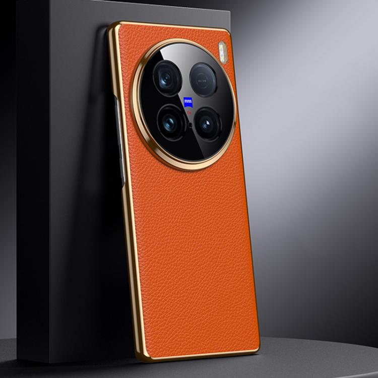 For vivo X100 Ultra Genuine Leather PC Phone Case