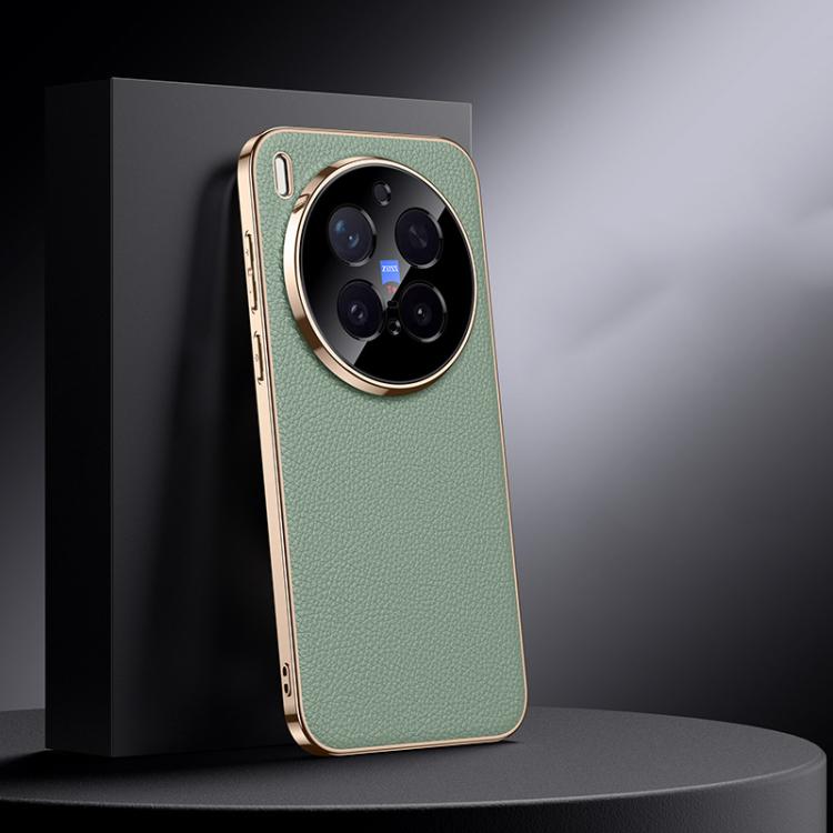 For vivo X300 Pro Genuine Leather PC Phone Case