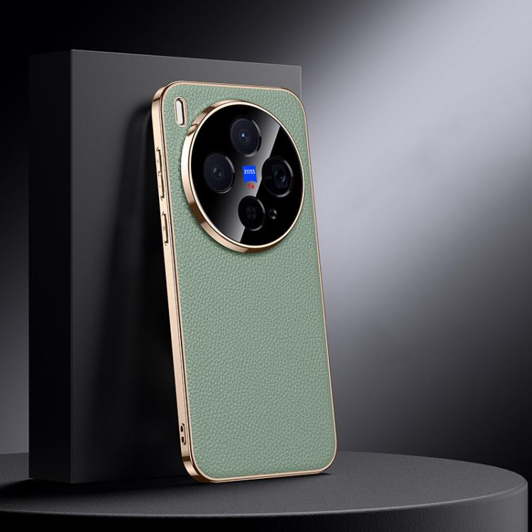 For vivo X300 Genuine Leather PC Phone Case