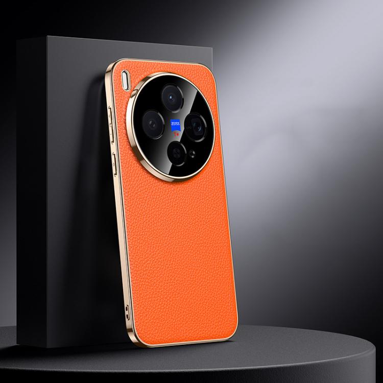 For vivo X300 Genuine Leather PC Phone Case