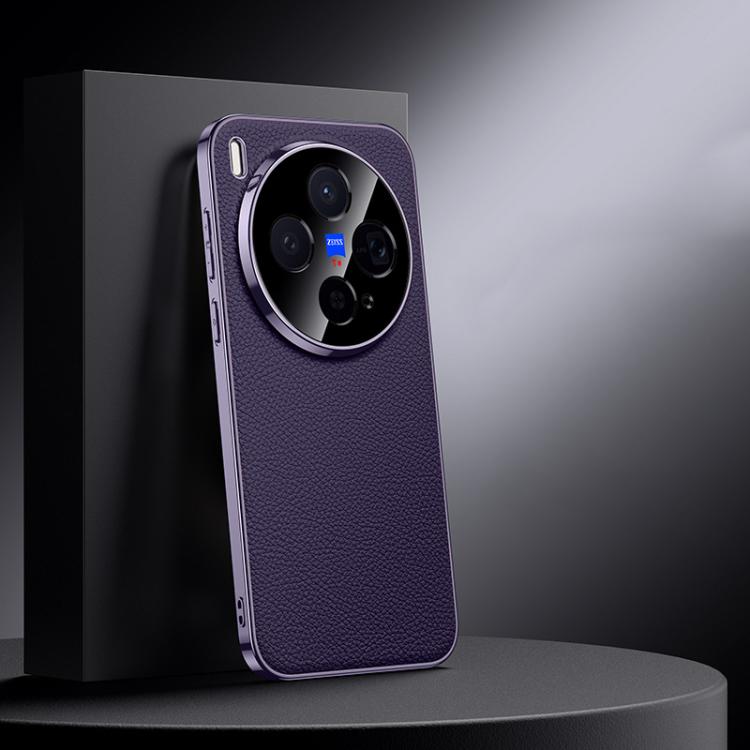 For vivo X300 Genuine Leather PC Phone Case