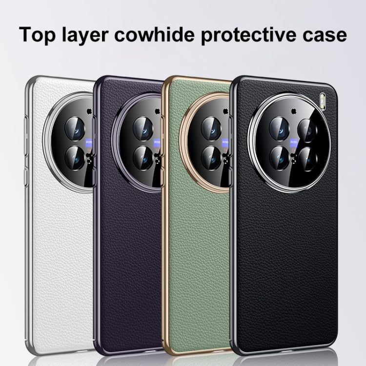 For vivo S20 Genuine Leather PC Phone Case