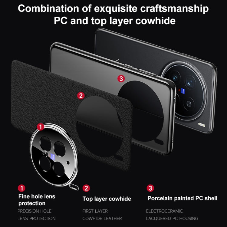 For vivo S20 Pro Genuine Leather PC Phone Case