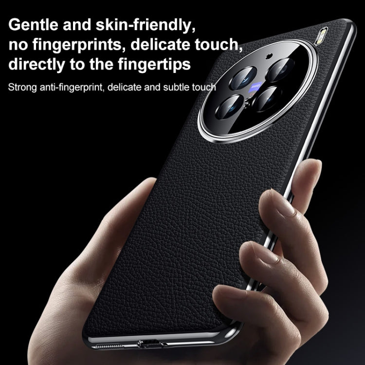 For vivo X100 Ultra Genuine Leather PC Phone Case
