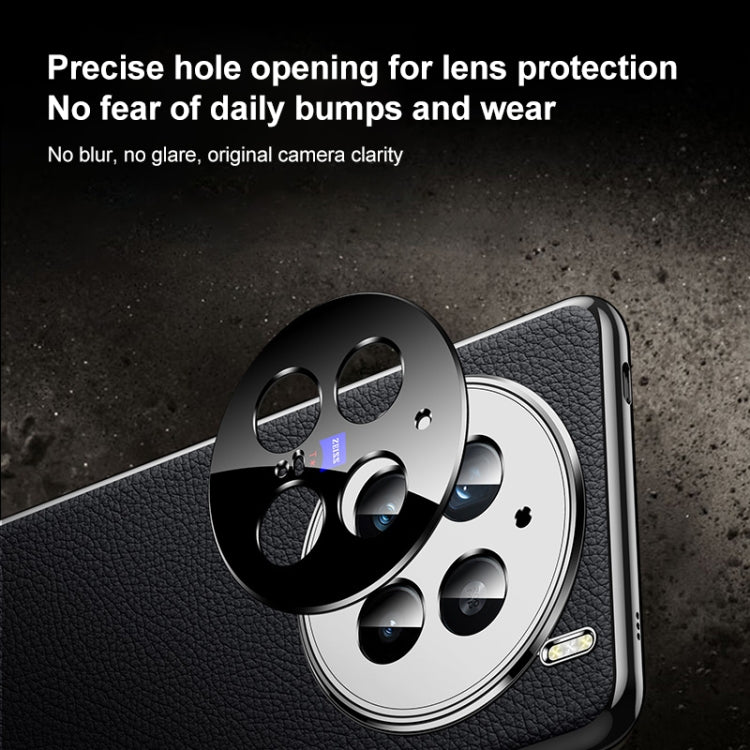 For vivo X100s Genuine Leather PC Phone Case