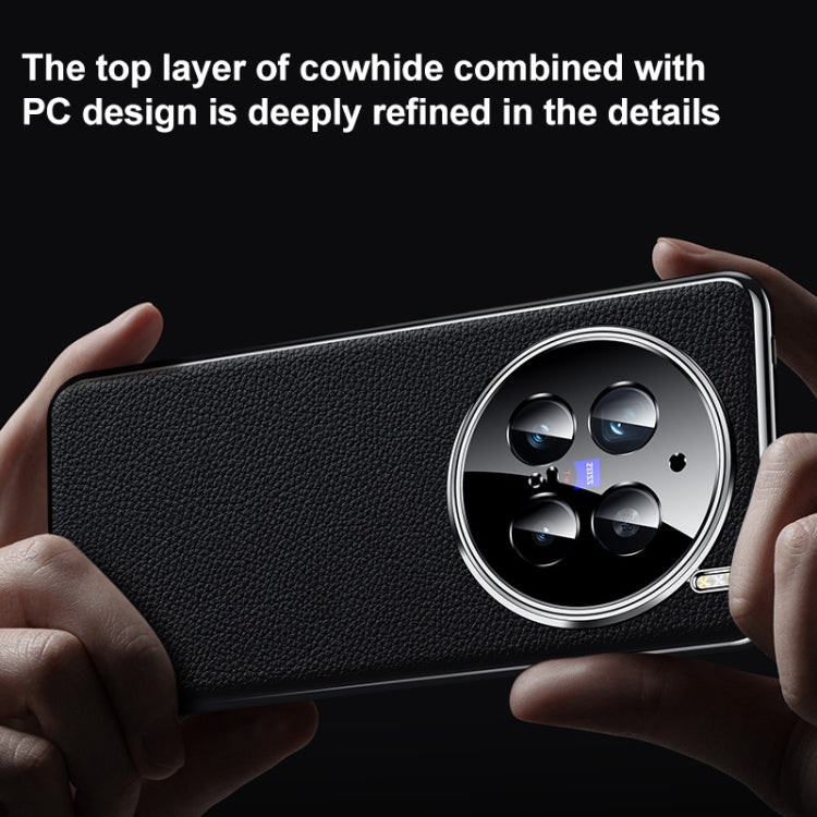 For vivo S20 Genuine Leather PC Phone Case