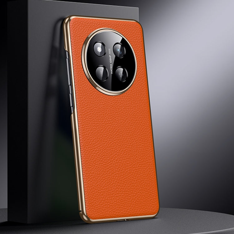 For Honor X60 Pro Genuine Leather PC Phone Case