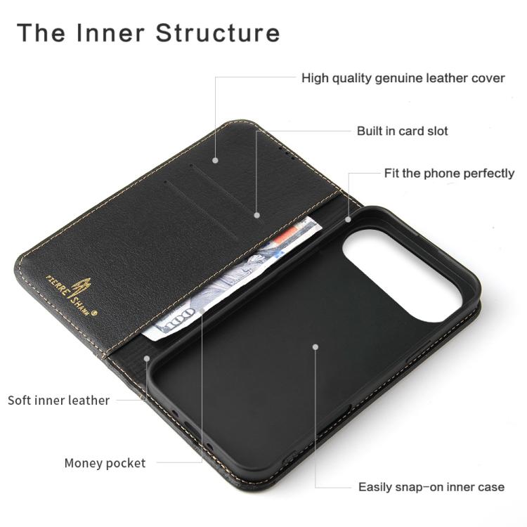 For iPhone Air Fierre Shann Cowhide Leather Flip Leather Phone Case