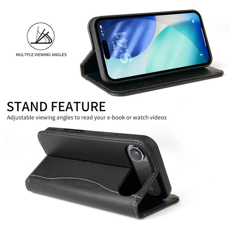 For iPhone Air Fierre Shann Cowhide Leather Flip Leather Phone Case