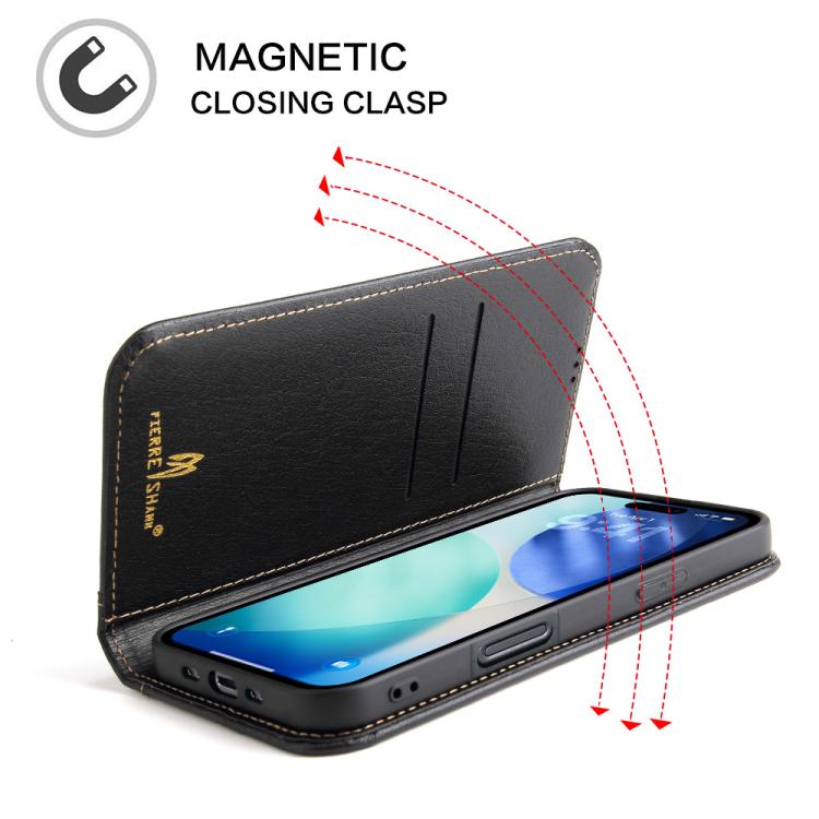 For iPhone Air Fierre Shann Cowhide Leather Flip Leather Phone Case