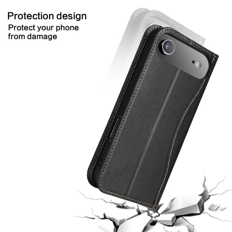 For iPhone Air Fierre Shann Cowhide Leather Flip Leather Phone Case
