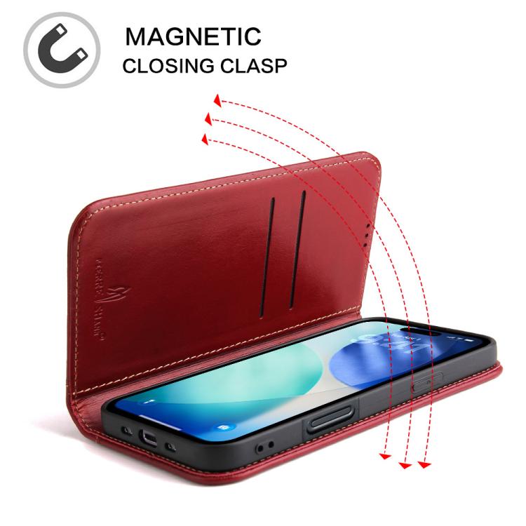 For iPhone Air Fierre Shann Cowhide Leather Flip Leather Phone Case