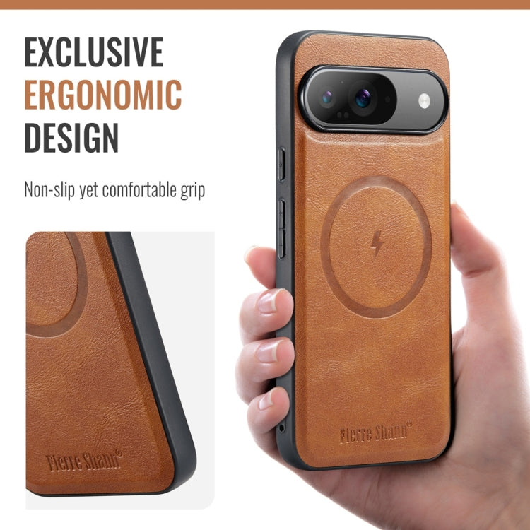 For Google Pixel 9 Pro XL Fierre Shann Cowhide Texture MagSafe Magnetic Phone Case