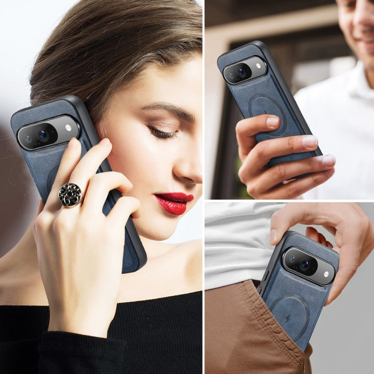 For Google Pixel 9 Pro XL Fierre Shann Cowhide Texture MagSafe Magnetic Phone Case
