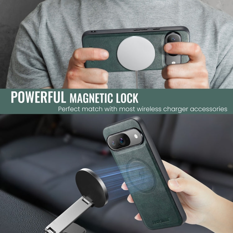 For Google Pixel 9 Pro XL Fierre Shann Cowhide Texture MagSafe Magnetic Phone Case