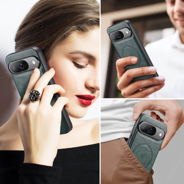 For Google Pixel 9 Pro XL Fierre Shann Cowhide Texture MagSafe Magnetic Phone Case