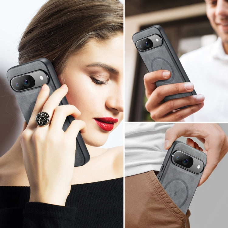 For Google Pixel 9 Pro XL Fierre Shann Cowhide Texture MagSafe Magnetic Phone Case