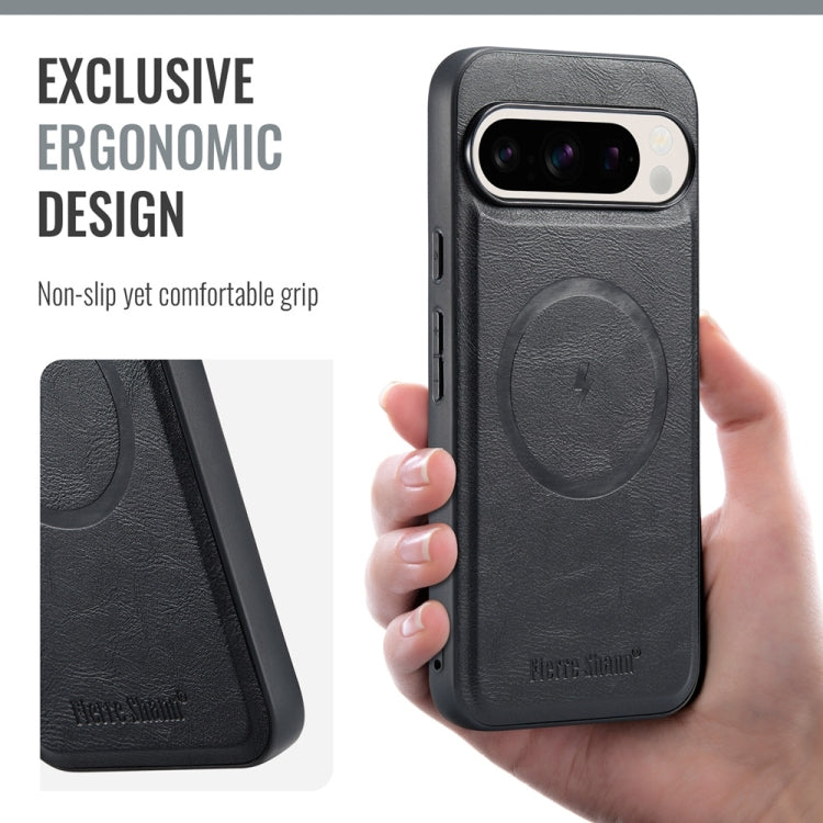 For Google Pixel 9 / 9 Pro Fierre Shann Cowhide Texture MagSafe Magnetic Phone Case